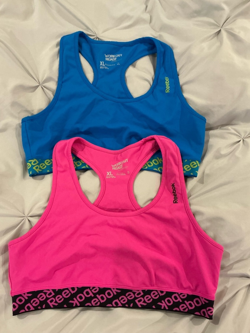 Women”s Reebok Racerback Sports Bras - Set of 2 - Size XL